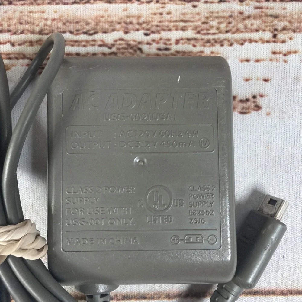 Genuine Nintendo USG-002 AC Adapter Wall Charger for DS Lite Console Gray